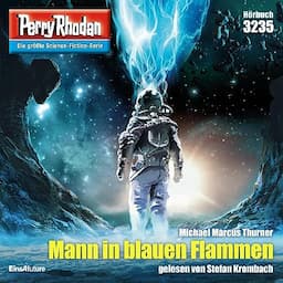 Mann in blauen Flammen