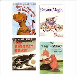 The Biggest Bear, How Do Dinosaurs Get Well Soon?, The Pig's Wedding, &amp; Possum Magic